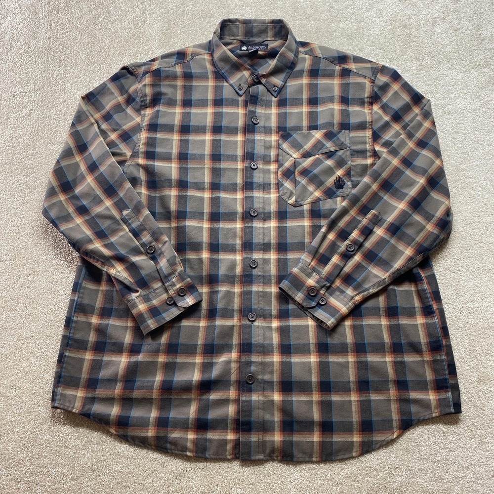 Alaskan Hardgear Shirt Mens XL Plaid Wool Blend Button Down Outdoors